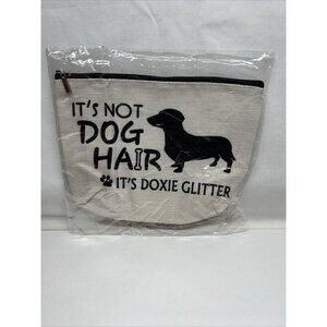 It's Not Dog Hair It's Doxie Glitter Makeup Bag  Dog Lovers Cosmetic